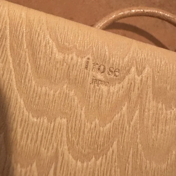 iRose Japan Woodgrain leather look tan Clutch Bag - Picture 4 of 6